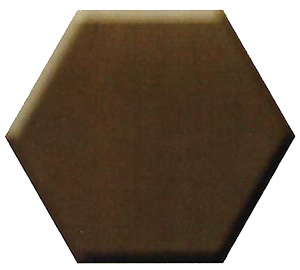 Brown hexagon shape, solid tile with subtle gradient shading on the edges